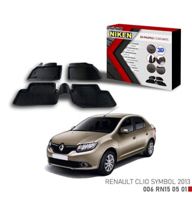 Renault Clio Symbol için Uyumlu 2013 3D Paspas (Karışık)