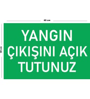 Metal Yangın Çıkışını Açık Tutunuz 30 cm x 40 cm A3 Büyüklüğünde Uyarı Levhası Yönlendirme Tabelası