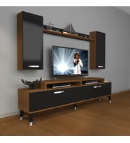 Decoraktiv Ekoflex 7 Slm Silver Tv Ünitesi Tv Sehpası - Ceviz Siyah (Siyah - Ceviz)