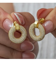 Gümüş Halka Gold Kadın Küpe