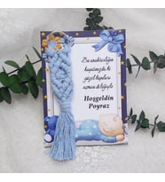 25 Adet Makrome Anahtarlık Kağıt Üzeri Erkek Bebek Yenidoğan Hediyelik-