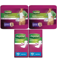 Depend Emici Külot Lohusa Pedi Large - Büyük Kadın (10 Lu)+Mesane Pedi Kadın Ekstra (10 Lu) 4 Lü Set
