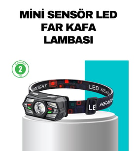 Hareket Sensörlü Şarjlı LED Far Suya Dayanıklı Çok Modlu