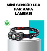 Hareket Sensörlü Şarjlı LED Far Suya Dayanıklı Çok Modlu