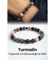 Turmalin Doğal Taş Küre Kesim 8mm Bileklik
