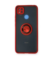Northcity Xiaomi Redmi 9C Kılıf Montreal Yüzüklü Silikon Kapak - Kırmızı