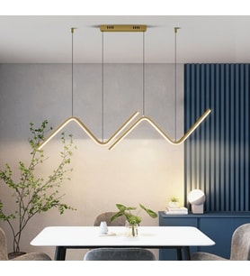 Eskitme Gold 120cm Led 4000K Gün Işığı Modern Avize Yemek Masası