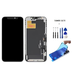 Tkgz - iPhone 12 Uyumlu Lcd Ekran Dokunmatik Servis ( JK MARKA ) + TAMİR SETİ + TOZ BANTI