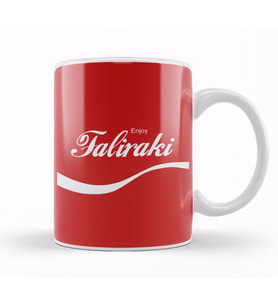 Enjoy Faliraki Coke Logo Kupa Bardak Porselen