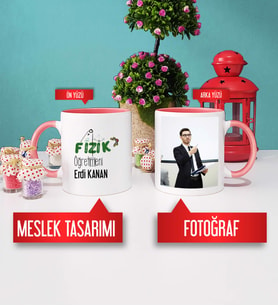 Fizik Öğretmenine Hediye Fizik Öğretmeni Kupa Bardak Pembe Fotoğraflı