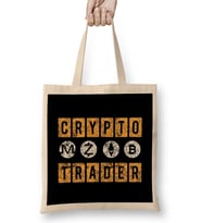 Crypto Trader Bitcoin Blockchain Distressed Bez Çanta Uzun Saplı