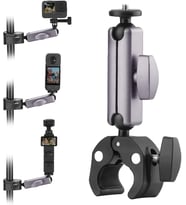 Kamera Bisiklet ve Motosiklet Gidon Montaj, Alüminyum Alaşımlı Kelepçe, 360°, Insta360 ile uyumlu X5 X4 X3 Ace Pro Go 3S, DJI Osmo 2 Mobile 7P Action 5 Pro 4 3 ile Uyumlu, MM1, Gri