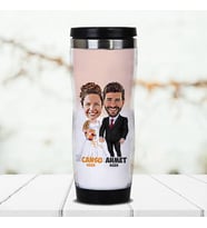 Kişiye Özel Evlilik Hayali Karikatürlü Termos Bardak