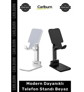 Özel Üretim Masaüstü Portatif Ayarlanabilir Ergonomik Şık Modern Dayanıklı Telefon Standı Beyaz
