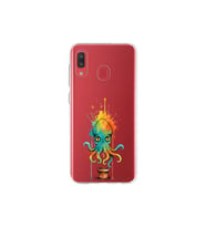 Samsung Galaxy A20 ile uyumlu Splash ahtapot tasarımlı şeffaf silikon kılıf