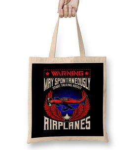 Warning May Spontaneously Talk About Airplanes Bez Çanta Uzun Saplı