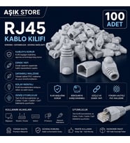 RJ45 CAT6 CAT5E Kablo Kılıfı Gri 100 Adet