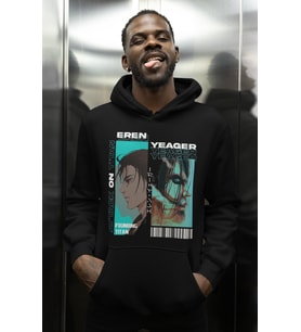 Eren Yeager Attack On Titan Baskılı Unisex Oversize Anime Karakter Hoodie