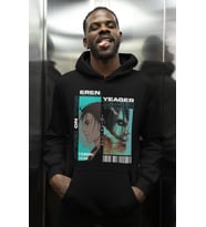 Eren Yeager Attack On Titan Baskılı Unisex Oversize Anime Karakter Hoodie