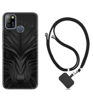 INFINIX Smart 4 5 6 Zero 8 S5 Pro Kılıf Boyun Askılı Silikon Black Fox 1325