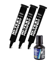 Siyah Yuvarlak Uçlu Markör Permanent Kalem 3 Adet Hı-Text Marker Mürekkep Siyah 30 Ml 1 Adet Brons Koli Kalemi