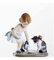 LLadro ''Kedimin Kahvaltı Zamanı'' PORCELAIN Biblo