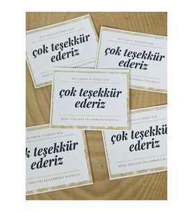 Çok Teşekkür Ederiz 5x8 Cm 100 Adet Kart