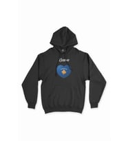 Kosova Bayraklı Kalpli Siyah Sweatshirt Hoodie