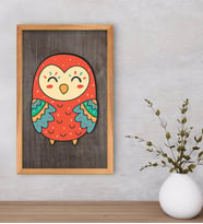 BK Home Baykuş Dekoratif Retro Ahşap Tablo-2