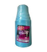 Roll-Up Party Dreams Parti Davet Piknik Renkli Plastik Sert Mika Bardak - Turkuaz - 25'li Paket