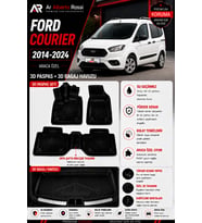 FORD COURİER 2014-2024 Araca Özel 3D Paspas + 3D Bagaj Havuzu