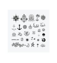 Bodrum City Pack Geçici Dövme Şablon Seti 30 Desen Spreysiz Sadece Şablon