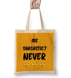 Sarcasm Funny Comment Quotes Gift - Sarcastic Women And Men Humorous Saying Bez Çanta Uzun Saplı