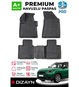 Mini Countryman U25 3D Pro Havuzlu Paspas 2024 Üzeri A+ Kalite