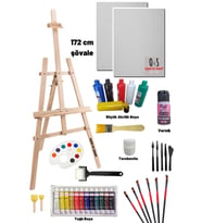 Lüks Resim Başlangıç Seti 3-şövale (şövalye), Tuval (tual Seti), Ressam Akrilik Yağlı Boya Seti