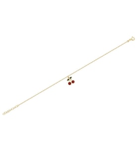 Diamond Line-Gülaylar 14 Ayar Sarı Altın Kiraz Bileklik