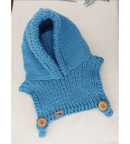 Çocuk Balaklava, Kışlık Çocuk Şapkaları , El Yapımı Kemzey Handmade Balaclava (Mavi)