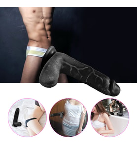 Hızlıexpress Realistik Siyahi Adam 21 cm Titreşimli Realistik Penis Vibratör