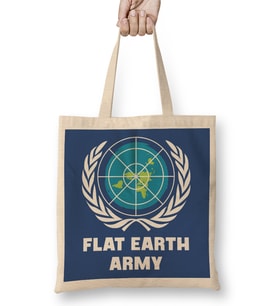 Flat Earth Army UN Logo Parody Bez Çanta Uzun Saplı