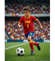 Civil Boys Spain Baskılı 2'li 6-9 Yaş Takım - Pamuk Forma - Kırmızı