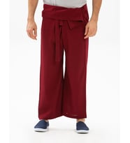Erkek Şile Bezi Thai Balıkçı Yazlık Pantolon Bordo Brd