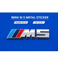 BMW M5 Metal Sticker – Krom Görünümlü Premium Tasarımm
