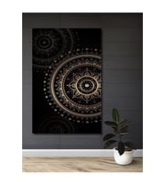 Çerçeve Görünümlü Dekoratif Ahşap Kare Mandala Desenleri Tablosu Ev/Ofis/İşyeri Tablo