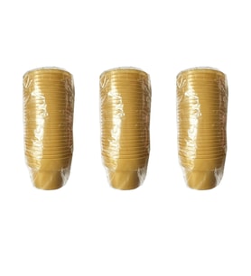 Omeyva Renkli Sert Mika Plastik Kristal Bardak - Altın - 6 Oz / 180 CC - 75 Adet