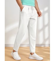 Erkek Pantolon Beli Lastikli Jogger Pantolon Cepli Fit Pantolon ERKEK-JOGGER (Beyaz)