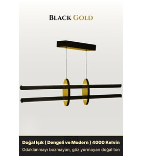 Halo Gold Lineer LED Sarkıt Avize – Kumandalı Dim Edilebilir – Yukarı & Aşağı Işık
