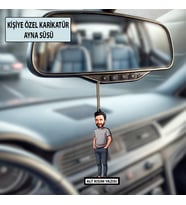 Kişiye Özel Karikatür Erkek Ayna Süsü – Araç İçi Esprili Hediyelik
