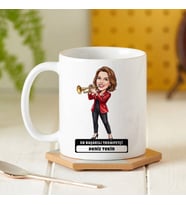 En Başarılı Trompetçi Müzisyen Kadın Karikatürlü Kupa Bardak