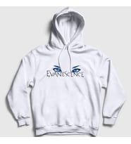 Presmono Unisex Beyaz Eyes Logo Evanescence Kapüşonlu Sweatshirt 146143tt