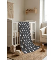 Tavşan Desenli Soft Touch Termal Bebek Battaniyesi CBT0007 (Çok Renkli)